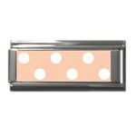 Polka Dots - White on Apricot Orange Superlink Italian Charm (9mm)