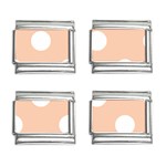 Polka Dots - White on Apricot Orange 9mm Italian Charm (4 pack)