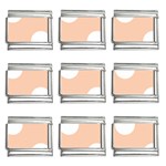 Polka Dots - White on Apricot Orange 9mm Italian Charm (9 pack)