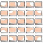 Polka Dots - White on Apricot Orange 9mm Italian Charm (25 pack)