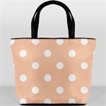 Polka Dots - White on Apricot Orange Bucket Bag