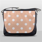 Polka Dots - White on Apricot Orange Messenger Bag