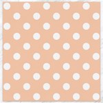 Polka Dots - White on Apricot Orange Canvas 12  x 12 