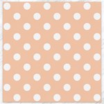 Polka Dots - White on Apricot Orange Canvas 16  x 16 