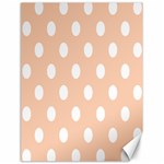 Polka Dots - White on Apricot Orange Canvas 18  x 24 