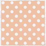 Polka Dots - White on Apricot Orange Canvas 20  x 20 