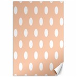 Polka Dots - White on Apricot Orange Canvas 20  x 30 