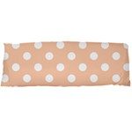 Polka Dots - White on Apricot Orange Body Pillow Case Dakimakura (Two Sides)