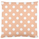 Polka Dots - White on Apricot Orange Standard Flano Cushion Case (One Side)