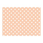 Polka Dots - White on Apricot Orange Double Sided Flano Blanket (Mini)