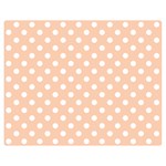 Polka Dots - White on Apricot Orange Double Sided Flano Blanket (Medium)