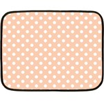 Polka Dots - White on Apricot Orange Double Sided Fleece Blanket (Mini)