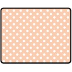 Polka Dots - White on Apricot Orange Fleece Blanket (Medium) (One Side)