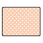Polka Dots - White on Apricot Orange Fleece Blanket (Small) (One Side)