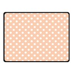 Polka Dots - White on Apricot Orange Double Sided Fleece Blanket (Small) (Two Sides)