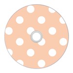 Polka Dots - White on Apricot Orange CD Wall Clock
