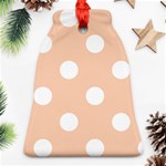 Polka Dots - White on Apricot Orange Bell Ornament (Two Sides)