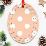 Polka Dots - White on Apricot Orange Ornament (Bell) Ornament (Oval Filigree)