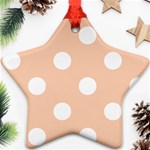 Polka Dots - White on Apricot Orange Ornament (Star)