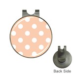 Polka Dots - White on Apricot Orange Golf Ball Marker Hat Clip
