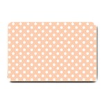 Polka Dots - White on Apricot Orange Small Doormat