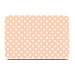 Polka Dots - White on Apricot Orange Plate Mat