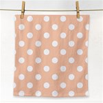 Polka Dots - White on Apricot Orange Face Towel
