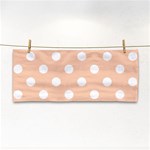 Polka Dots - White on Apricot Orange Hand Towel