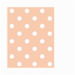 Polka Dots - White on Apricot Orange Small Garden Flag (Two Sides)