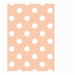 Polka Dots - White on Apricot Orange Large Garden Flag (Two Sides)