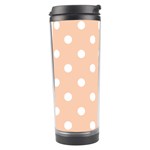 Polka Dots - White on Apricot Orange Travel Tumbler