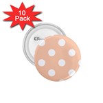 Polka Dots - White on Apricot Orange 1.75  Button (10 pack)