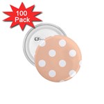 Polka Dots - White on Apricot Orange 1.75  Button (100 pack)