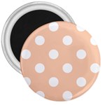 Polka Dots - White on Apricot Orange 3  Magnet