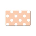 Polka Dots - White on Apricot Orange Magnet (Name Card)