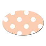 Polka Dots - White on Apricot Orange Magnet (Oval)