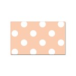 Polka Dots - White on Apricot Orange Sticker Rectangular (10 pack)