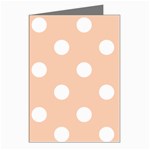 Polka Dots - White on Apricot Orange Greeting Cards (Pkg of 8)