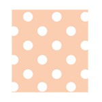 Polka Dots - White on Apricot Orange Greeting Card 4.5  x 6 