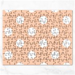 Polka Dots - White on Apricot Orange Jigsaw Puzzle (Rectangular)