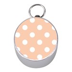 Polka Dots - White on Apricot Orange Silver Compass (Mini)