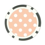 Polka Dots - White on Apricot Orange Poker Chip Card Guard