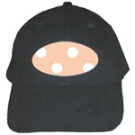 Polka Dots - White on Apricot Orange Black Cap