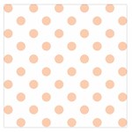 Polka Dots - Apricot Orange on White Large Satin Scarf (Square)