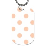 Polka Dots - Apricot Orange on White Dog Tag (One Side)