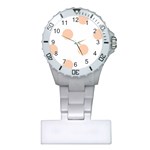 Polka Dots - Apricot Orange on White Nurses Watch