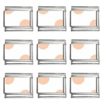 Polka Dots - Apricot Orange on White 9mm Italian Charm (9 pack)