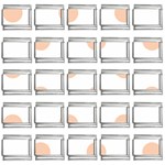 Polka Dots - Apricot Orange on White 9mm Italian Charm (25 pack)