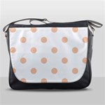 Polka Dots - Apricot Orange on White Messenger Bag
