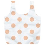 Polka Dots - Apricot Orange on White Full Print Recycle Bag (XL)